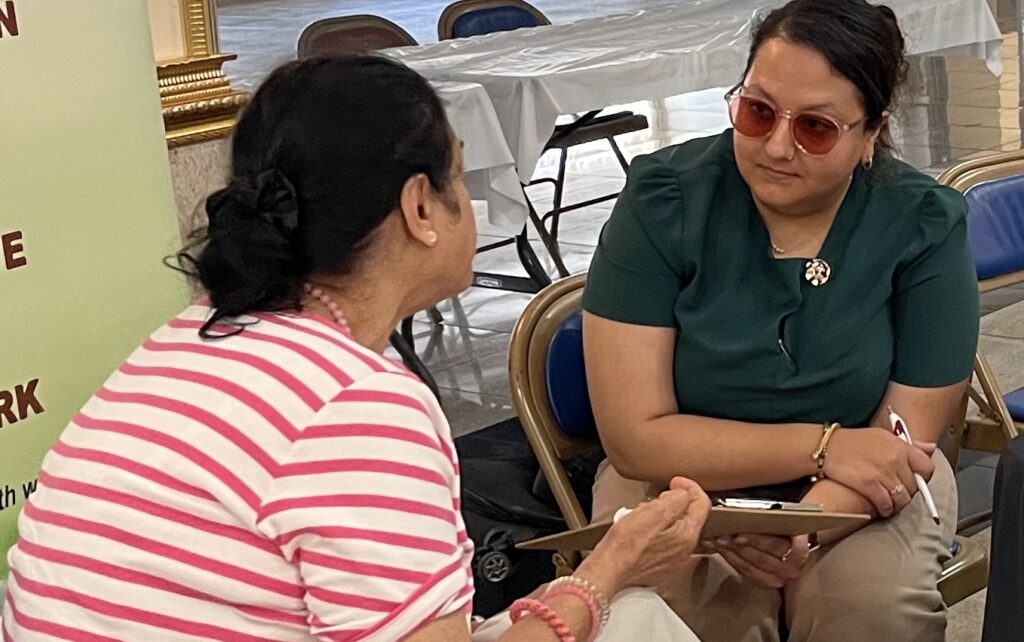 two-women-sitting two women sitting and talking