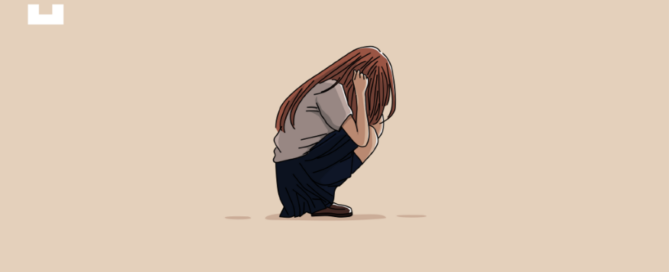 woman crouching down